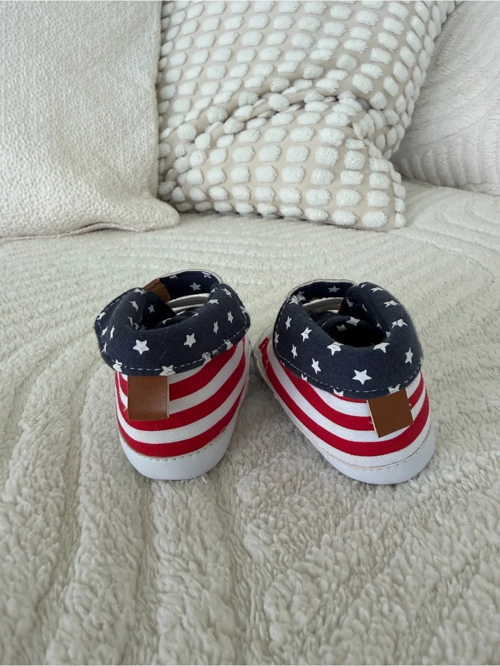 Patriotic Stars & Stripes BABY Shoes - NEW - size 0-6 M